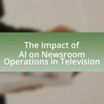 The Impact of AI on Newsroom Operations in Television