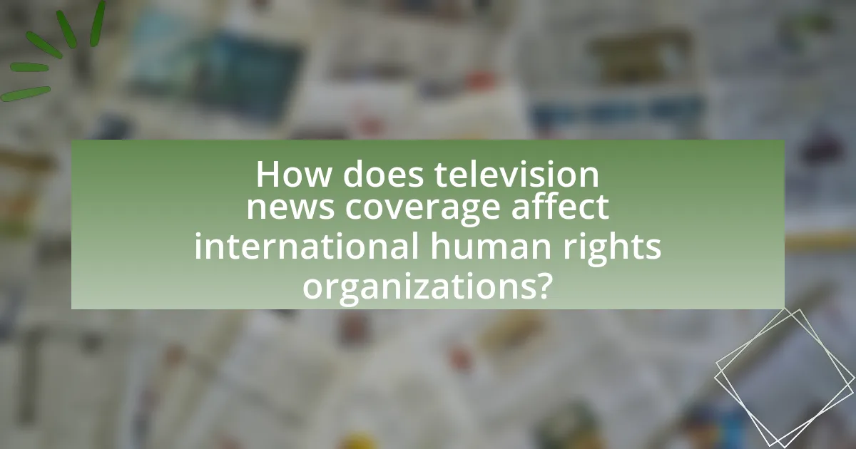 How does television news coverage affect international human rights organizations?