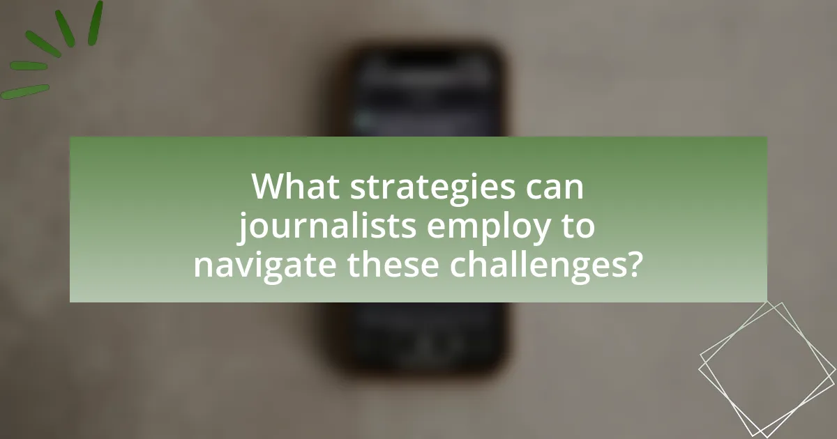 What strategies can journalists employ to navigate these challenges?