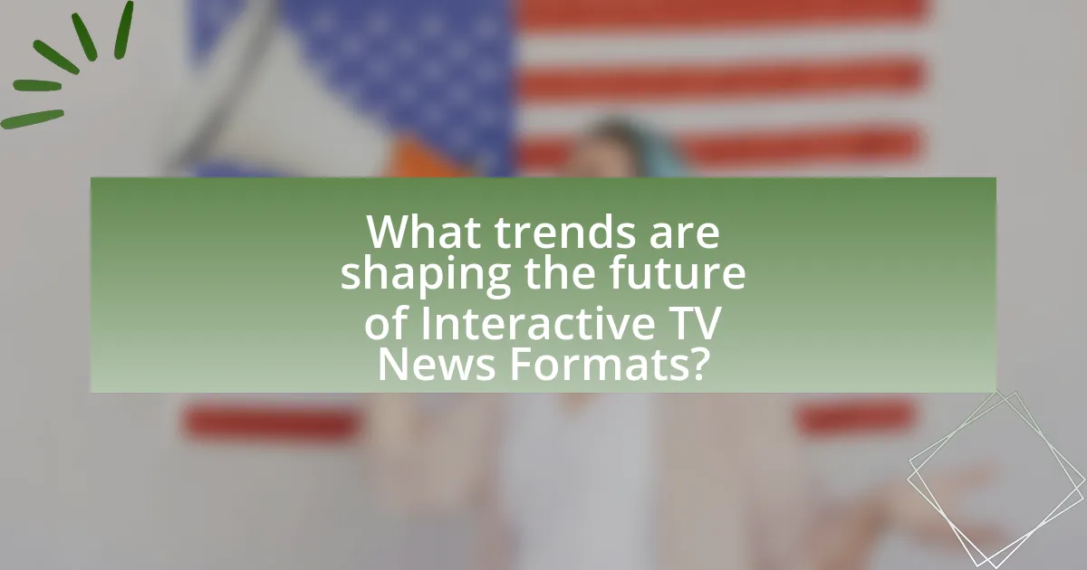 What trends are shaping the future of Interactive TV News Formats?